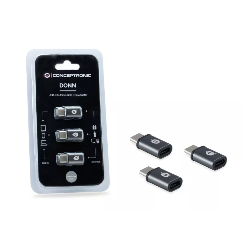 Conceptronic DONN USB-C na Micro USB Adapter OTG 3 szt.