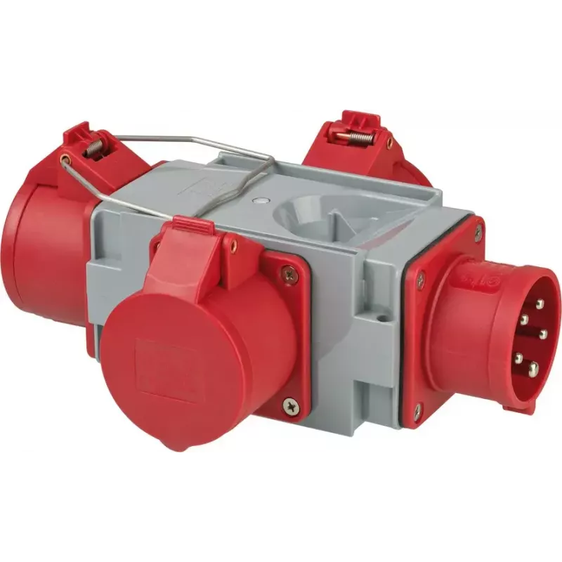 Adapter wtyczki zasilającej Brennenstuhl 1081640 400V 16A szaro-czerwony