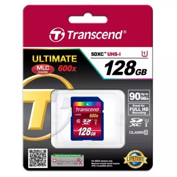 Pamięć Flash Transcend 128 GB SDXC UHS-I 600x TS128GSDXC10U1