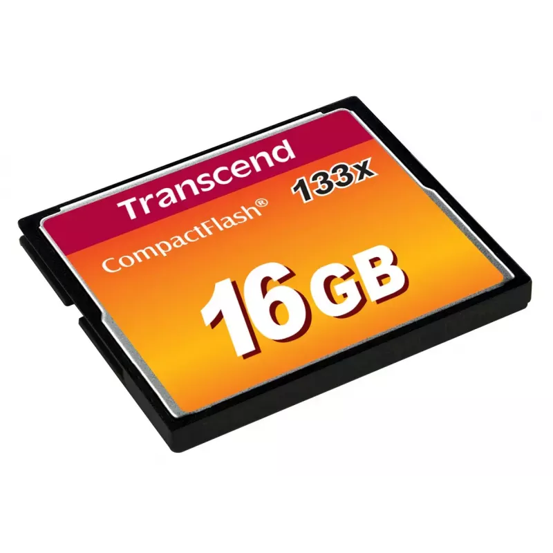 Karta CompactFlash Transcend TS16GCF133 16 GB, odczyt 50 MB/s, zapis 20 MB/s