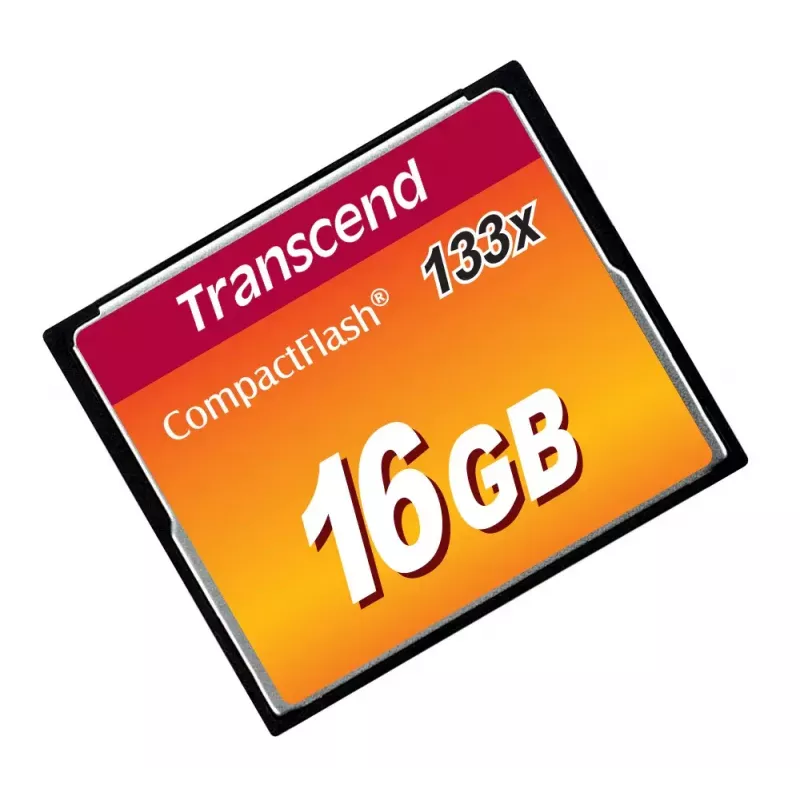 Karta CompactFlash Transcend TS16GCF133 16 GB, odczyt 50 MB/s, zapis 20 MB/s