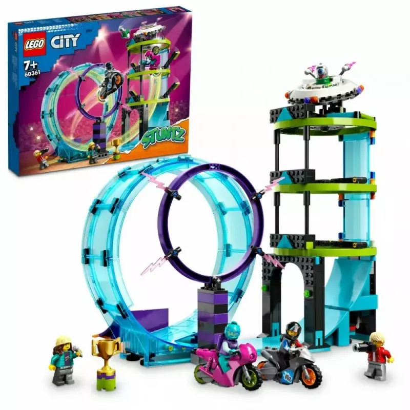 LEGO set LEGO City Stuntz 60361 Ultimate Stunt Riders Challenge — zestaw motocykli kaskaderskich