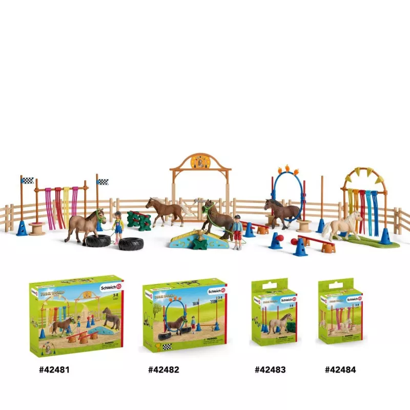 Wyścig zwinności kucyka Schleich FARM WORLD 42482