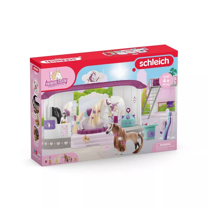 schleich HORSE CLUB Sofia’s Beauties Salon Piękności dla Koni, Salon i spa, Czesana sierść, Konie, 3 lat(a), Wielokolorowy, Plastik