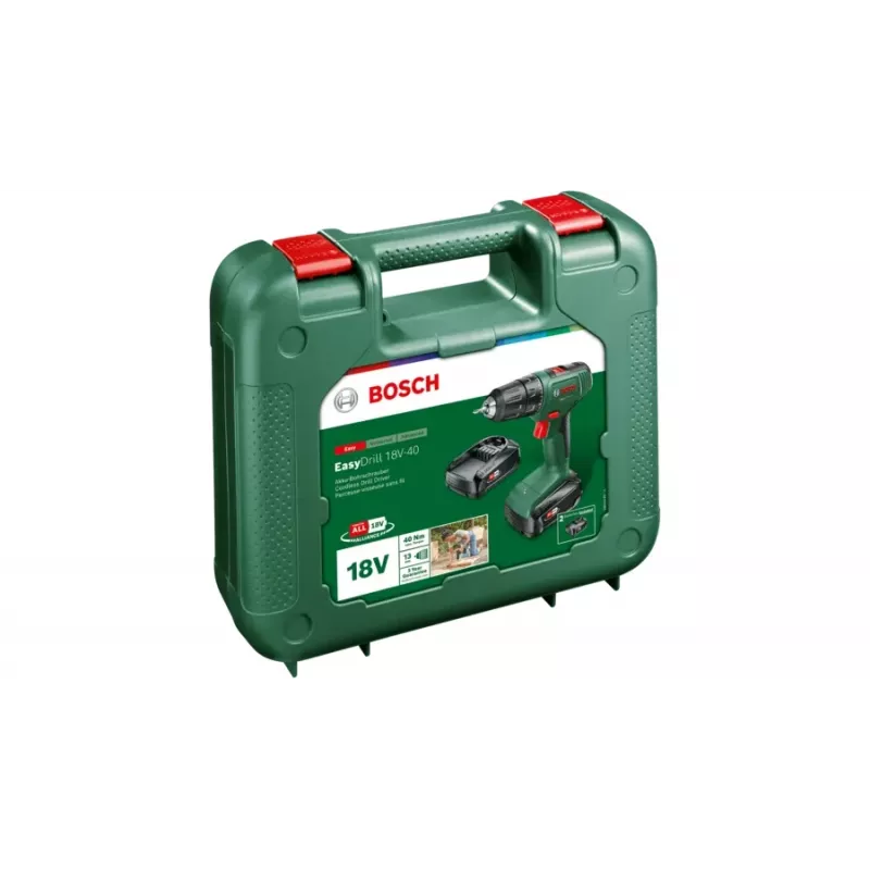 Bosch EasyDrill 18V-40 1630 RPM beznarzędziowy 1,3 kg Czarny, Zielony