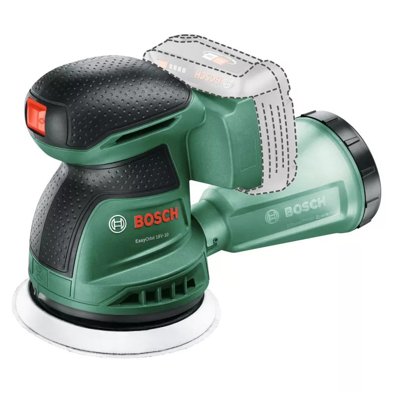Bosch EasyOrbit 18V-10 (Baretool), szlifierka oscylacyjna, czarna, zielona, tworzywo sztuczne, Niemcy, 23000 OPM, 1 mm