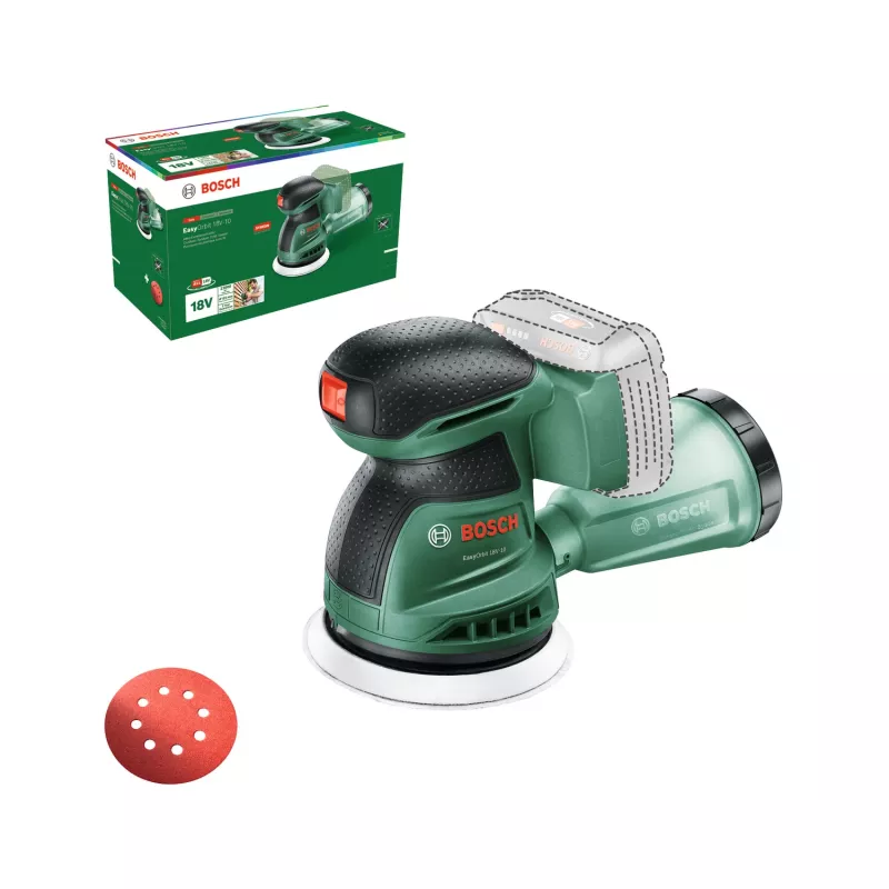 Bosch EasyOrbit 18V-10 (Baretool), szlifierka oscylacyjna, czarna, zielona, tworzywo sztuczne, Niemcy, 23000 OPM, 1 mm
