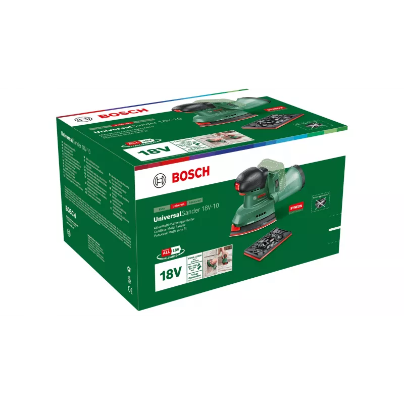 Bosch UniversalSander 18V-10 Szlifierka oscylacyjna 22000 OPM Czarny, Zielony