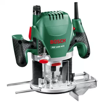Bosch POF 1400 ACE 060326C800 frezarka górnowrzecionowa, 1400 W, tulejka zaciskowa 6/6,35/8 mm, z walizką, zielono-czarna