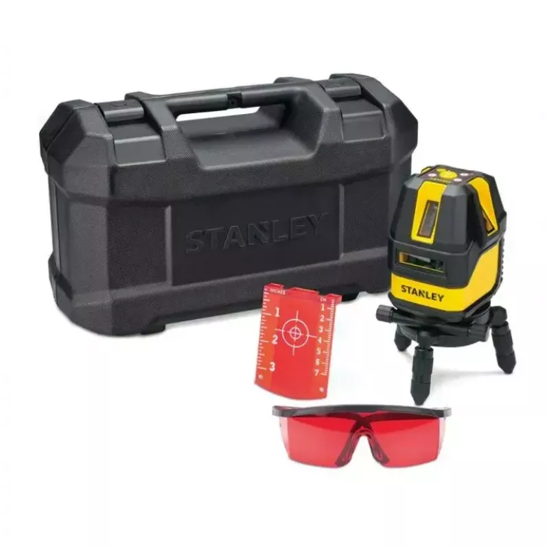 Poziomica laserowa STANLEY Multi-Line STHT77514-1 — czerwony laser, 4 pionowe i 1 pozioma linia