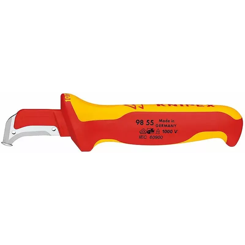 Nóż stałoostrzowy Knipex 009855 metaliczny czerwono-żółty