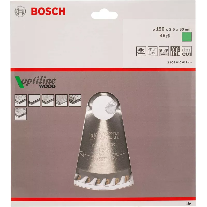 Bosch Optiline Wood Circular Saw Blades, Wood, 19 cm, Bosch, 340 g, 1 szt.