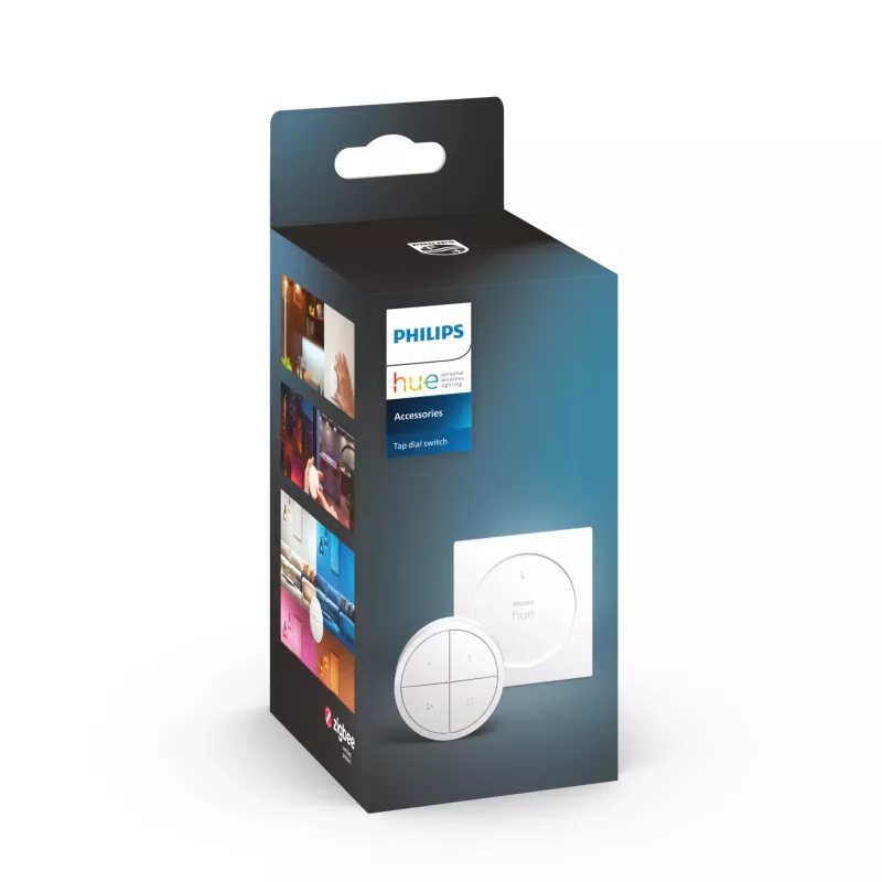 Philips Tap dial switch, Bezprzewodowy, Biały, Wolnostojący/naścienny, IP20, Plastik, IP20