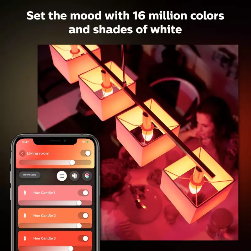 Philips Hue biały and colour ambience Candle E14 smart bulb 929002294204