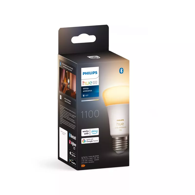 Philips Hue biały ambience A60 – E27 smart bulb – 1100, Smart bulb, Bluetooth/Zigbee, biały, LED, E27, A60