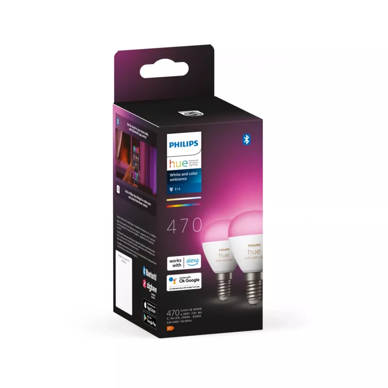 Philips Hue biały and colour ambience Lustre – inteligentna żarówka E14 – (2 szt.)