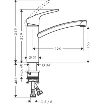 Bateria umywalkowa Hansgrohe Focus Chrome 31806000