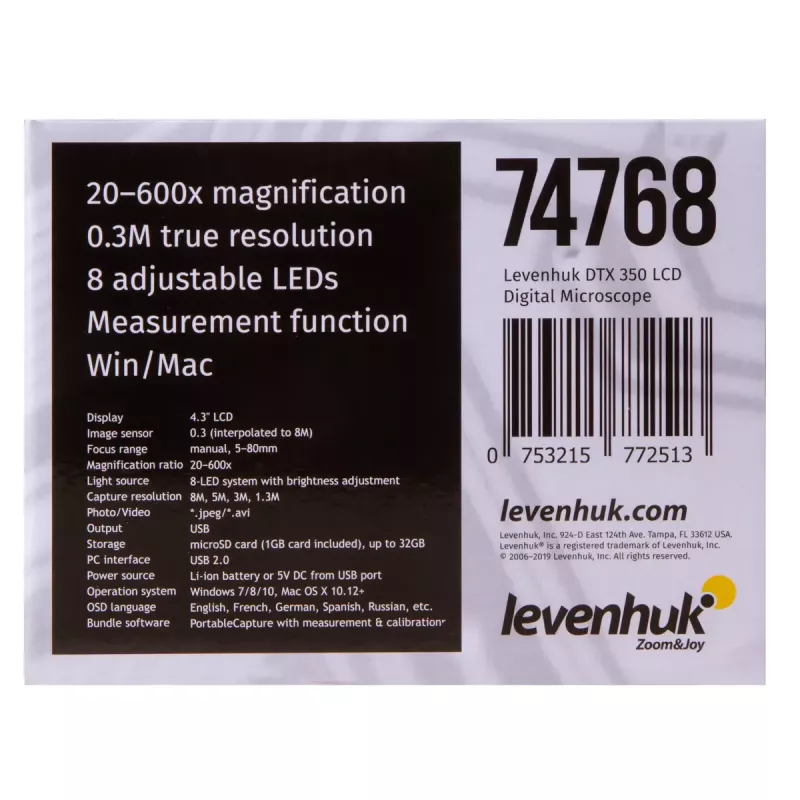 Mikroskop cyfrowy Levenhuk DTX 350 LCD 600x powiększenie