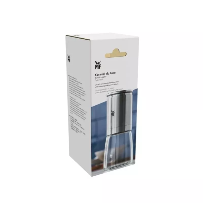 Młyn do przypraw soli i pieprzu WMF De Luxe 14 cm ze stali nierdzewnej z ceramicznym żarnem