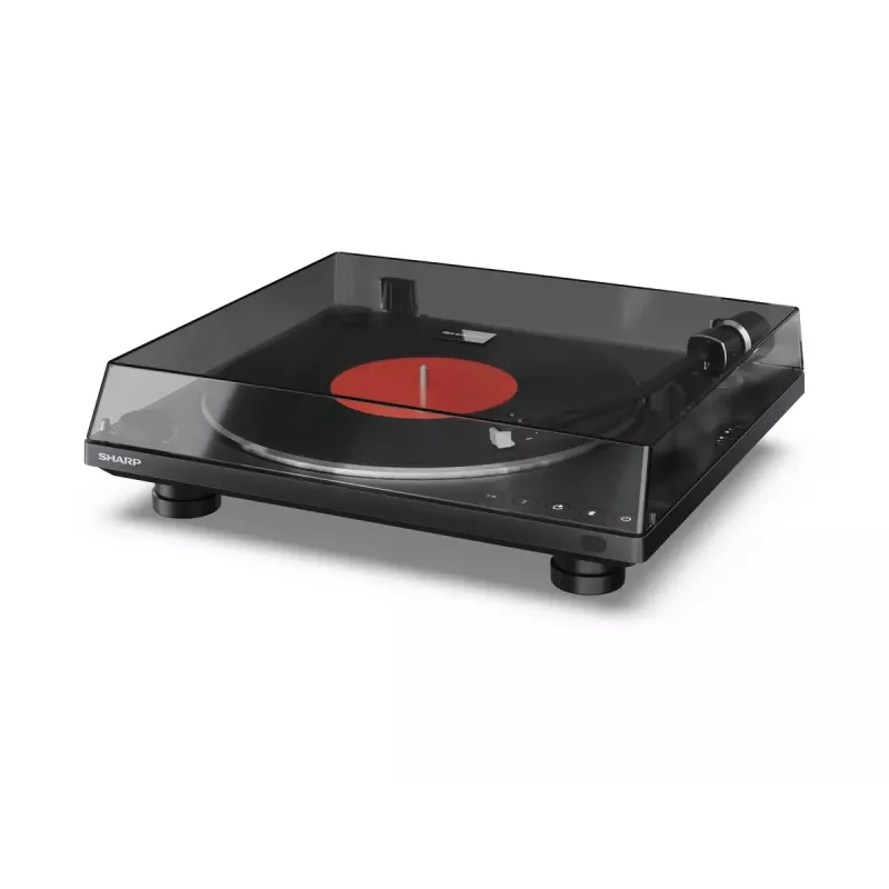Gramofon Sharp RP-TT100 czarny z napędem bezpośrednim i wyjściem USB do nagrywania cyfrowego