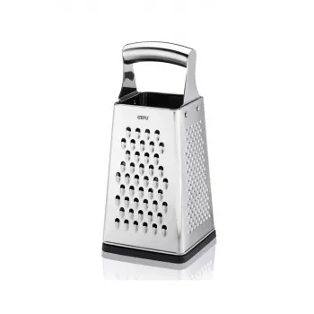 Stalowa tarka GEFU GRATO G-89562 — kwadratowy design, konstrukcja ze stali nierdzewnej