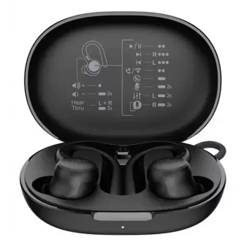 Zestaw słuchawkowy Belkin SoundForm ActiveFit przewodowy bezprzewodowy Bluetooth czarny