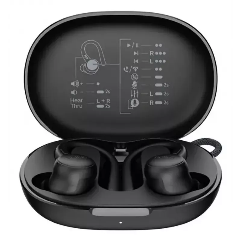 Zestaw słuchawkowy Belkin SoundForm ActiveFit przewodowy bezprzewodowy Bluetooth czarny