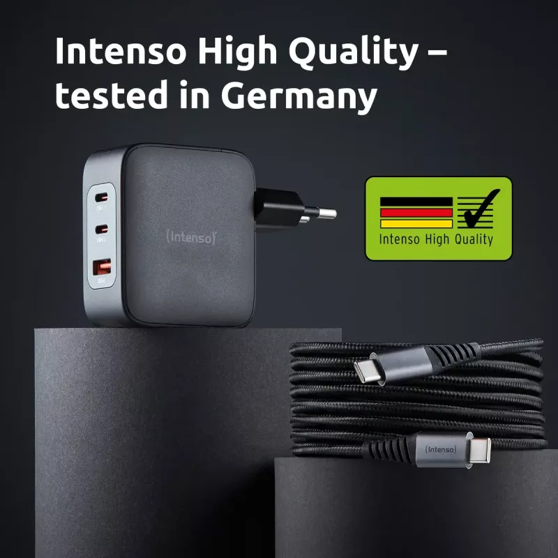 Zasilacz Intenso W100ACC+C520C 100W Szybkie ładowanie GaN Czarny
