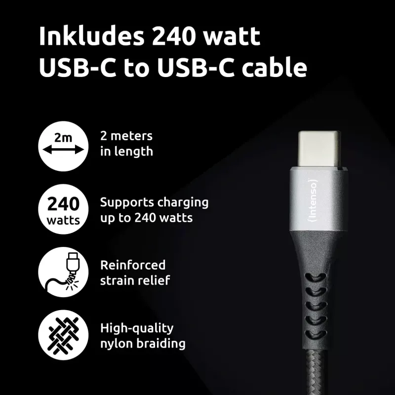 Zasilacz Intenso W100ACC+C520C 100W Szybkie ładowanie GaN Czarny