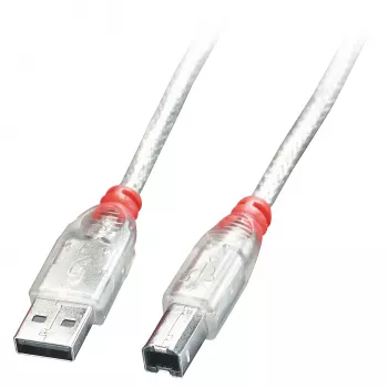 Kabel Lindy 0,2 m USB 2.0 – Typ A na B, przezroczysty