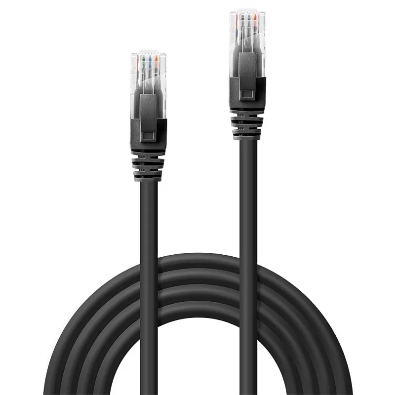 Kabel sieciowy Lindy 1m Kat.6 RJ-45 U/UTP Czarny