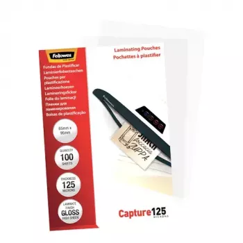 Fellowes Glossy 125 Micron Card Laminating Pouch - 65x95mm