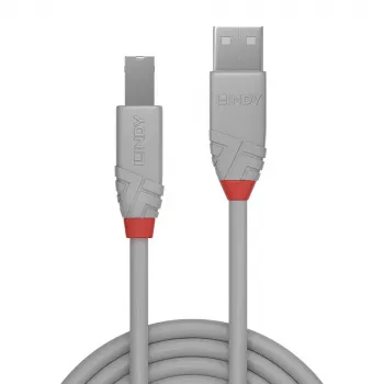Kabel Lindy 2m USB 2.0 Typ A na B, Anthra Line, Szary