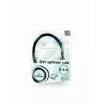 Kabel wideo adapter GEMBIRD DVI-I na 2×VGA (D-Sub), 0,3 m, czarny