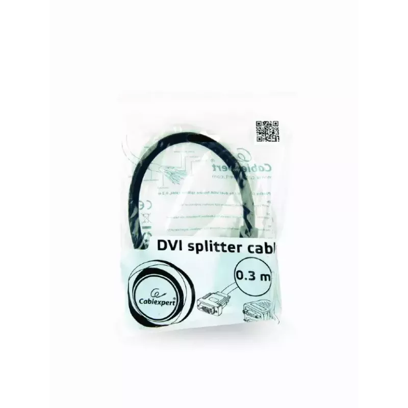 Kabel wideo adapter GEMBIRD DVI-I na 2×VGA (D-Sub), 0,3 m, czarny