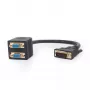 Kabel wideo adapter GEMBIRD DVI-I na 2×VGA (D-Sub), 0,3 m, czarny