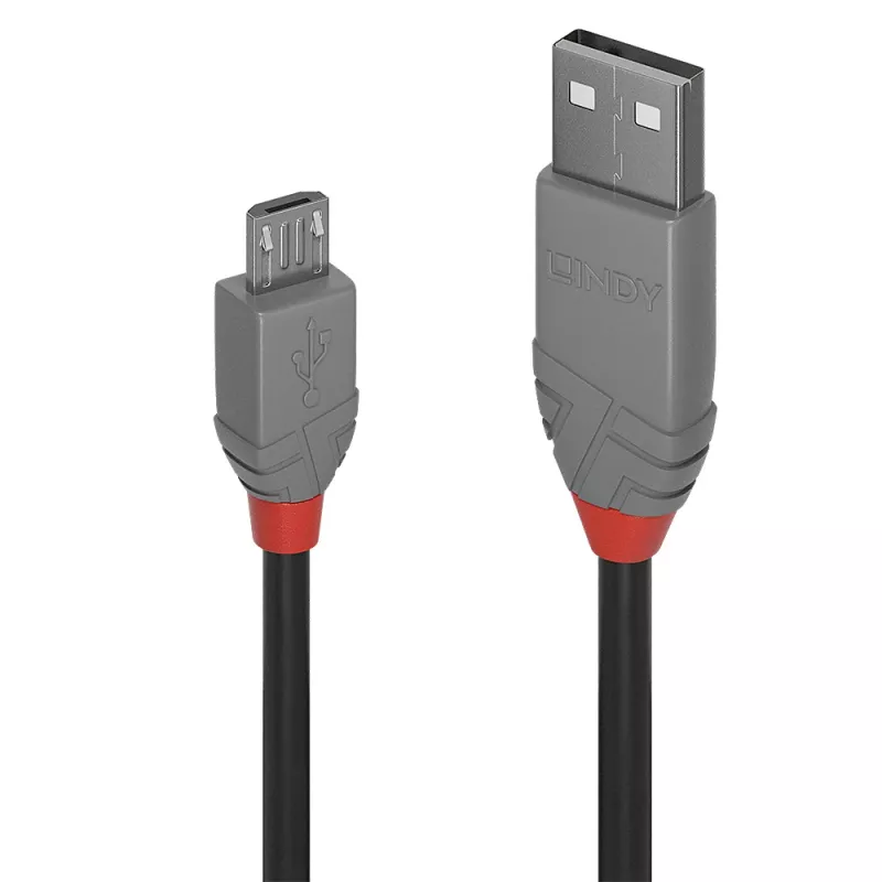 Lindy 5m USB 2.0 Typ A do Micro-B Kabel, Anthra Line