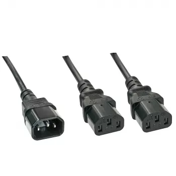 Lindy 1m kabel rozdzielający IEC, IEC C14 na 2 x IEC C13
