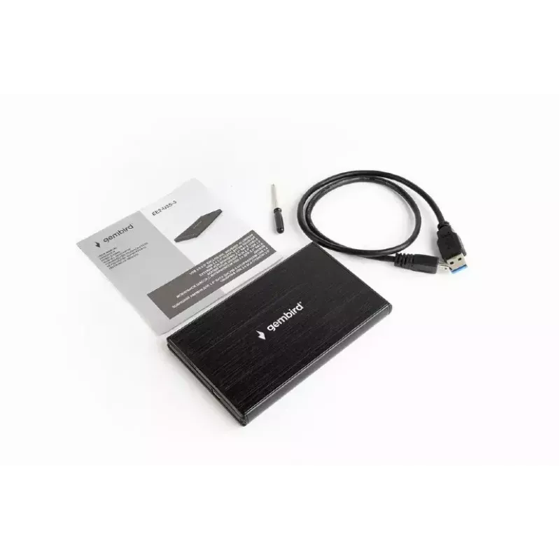 Obudowa HDD GEMBIRD EE2-U3S-3 dla napędów SATA 2,5 cala, 1-kieszeniowa, Micro-USB B, USB 3.2 Gen 1, do 2 TB, czarna