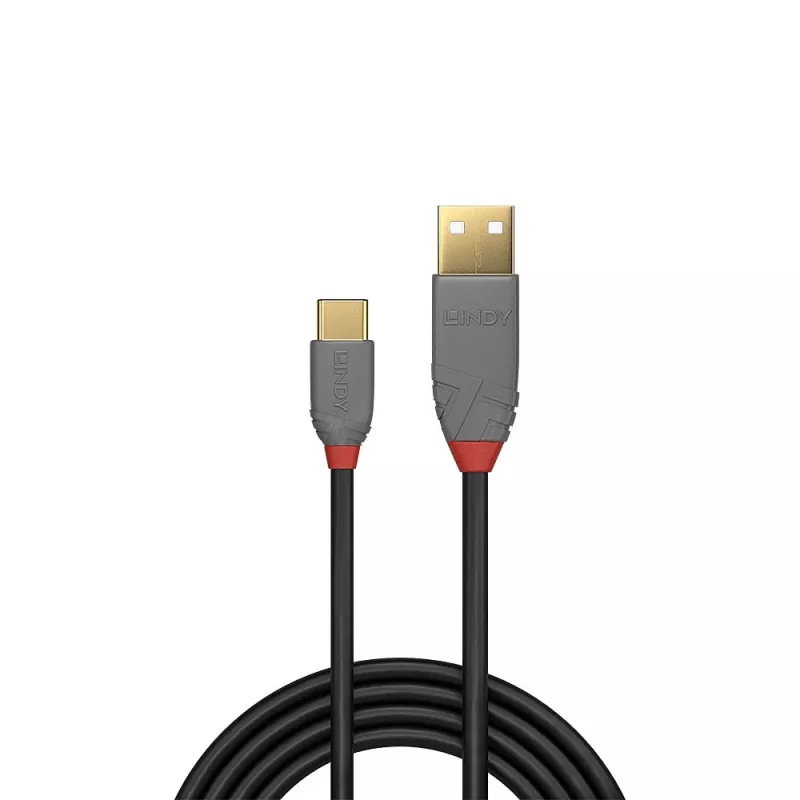 Kabel Lindy 3m USB 2.0 Typ A na C, linia Anthra