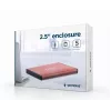 Obudowa HDD Gembird EE2-U3S-3-P na dyski SATA 2,5 cala, jednokieszeniowa, 5 Gbit/s, różowa