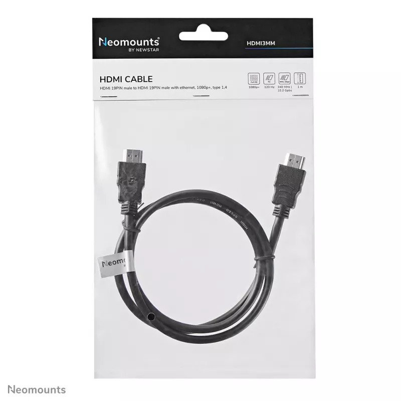Neomounts HDMI3MM kabel HDMI - 1 metr, 1 m, HDMI Typ A (Standard), HDMI Typ A (Standard), 10,2 Gbit/s, Czarny