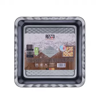 Naczynie do lasagne Resto Kitchenware 96115 prostokątne stal węglowa 255x255x50 mm