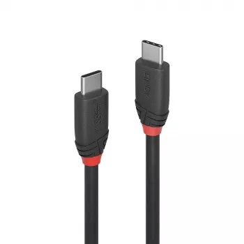 Lindy 0.5m USB 3.2 Type C to C kabel, 20Gbps, Czarny Line