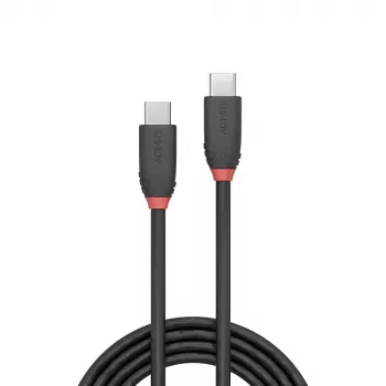 Lindy 0.5m USB 3.2 Type C to C kabel, 20Gbps, Czarny Line
