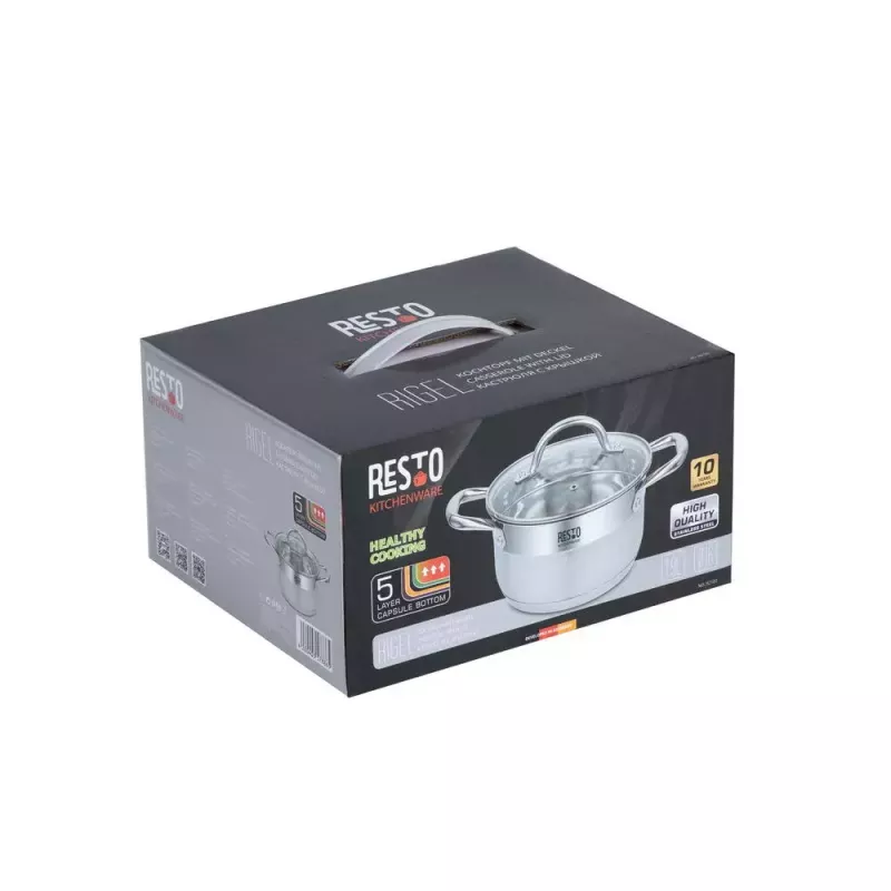 Resto Kitchenware Rigel 1,9 l okrągły garnek ze stali nierdzewnej