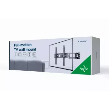 Uchwyt ścienny do telewizora Gembird WM-55ST-03 dla ekranów 32–55 cali, VESA do 400x400, odchylanie -18°/5°, obrót ±90°, maks. obciążenie 35 kg, czarny