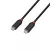 Lindy 0.5m USB4 240W Type C kabel, Czarny Line, 0.5 m, USB C, USB C, USB4 Gen 3x2, 40 Gbit/s, Czarny