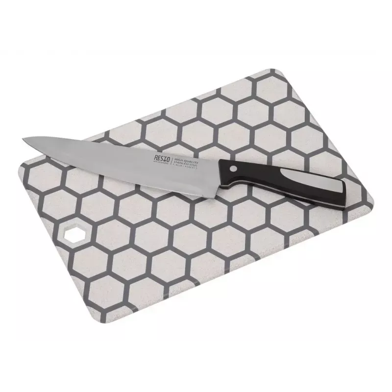 Deska do krojenia Resto Kitchenware 95403 prostokątna plastikowa szaro-biała