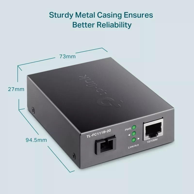 TP-Link 10/100 Mb/s RJ45 na 100 Mb/s Single-mode SC WDM dwukierunkowy konwerter światłowodowy